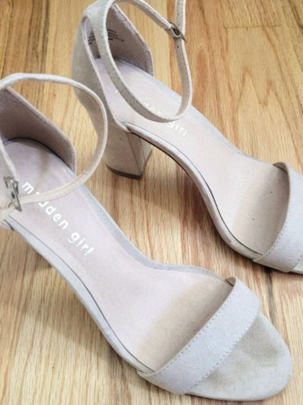 Madden Girl Bella Nude Block Heel Sandals 6.5
